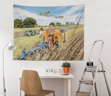 3D Field Airplane 11276 Trevor Mitchell Tapestry Hanging Cloth Hang