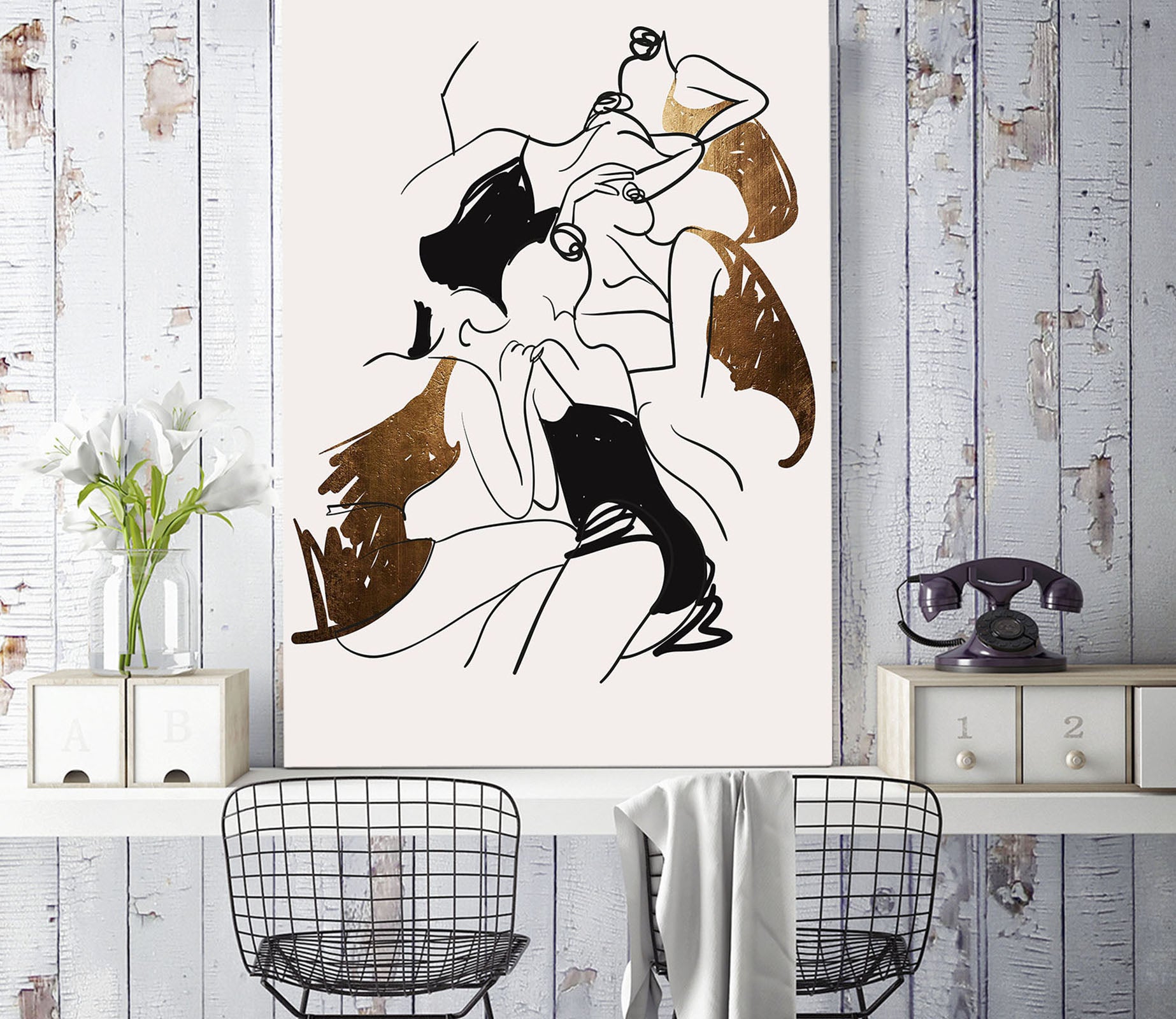 3D Sketch Girl 1410 Boris Draschoff Wall Mural Wall Murals