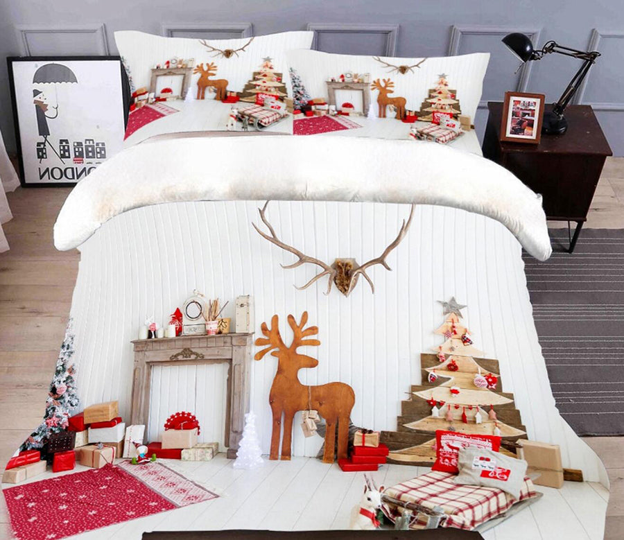 3D Gift 32034 Christmas Quilt Duvet Cover Xmas Bed Pillowcases