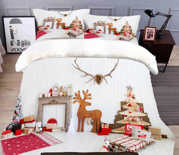 3D Gift 32034 Christmas Quilt Duvet Cover Xmas Bed Pillowcases