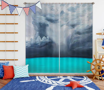 3D Blue Lake 1727 Marina Zotova Curtain Curtains Drapes