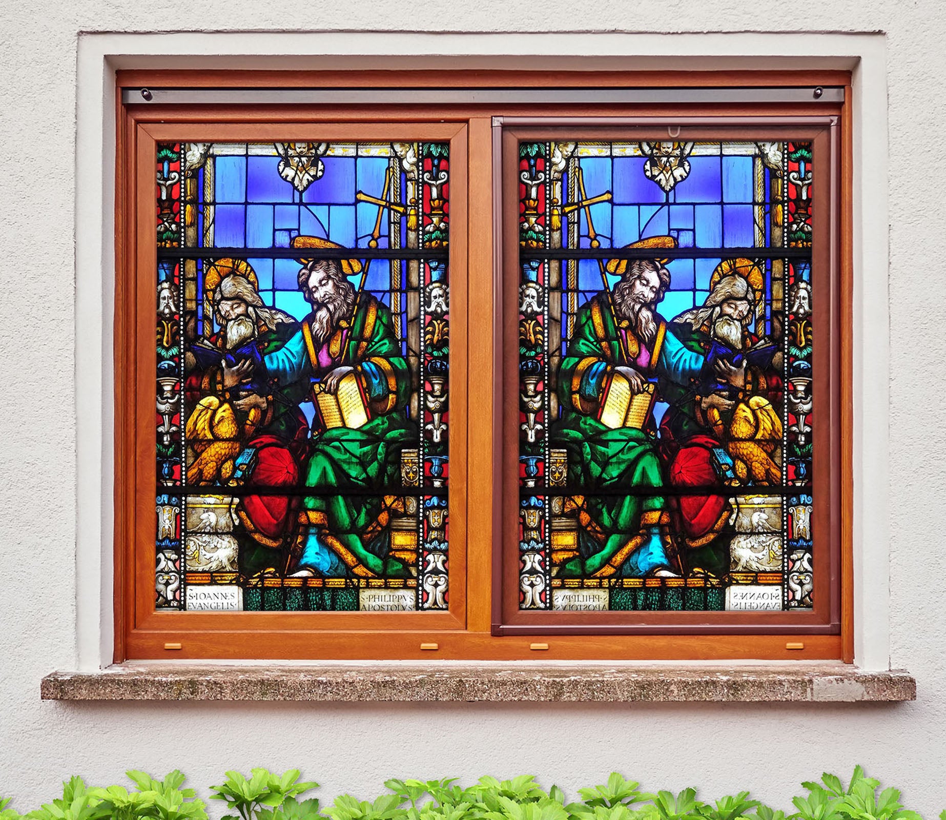 3D Bible Lion 234 Window Film Print Sticker Cling Stained Glass UV Block