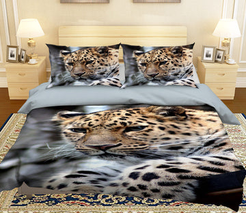 3D Leopard Stone 082 Bed Pillowcases Quilt