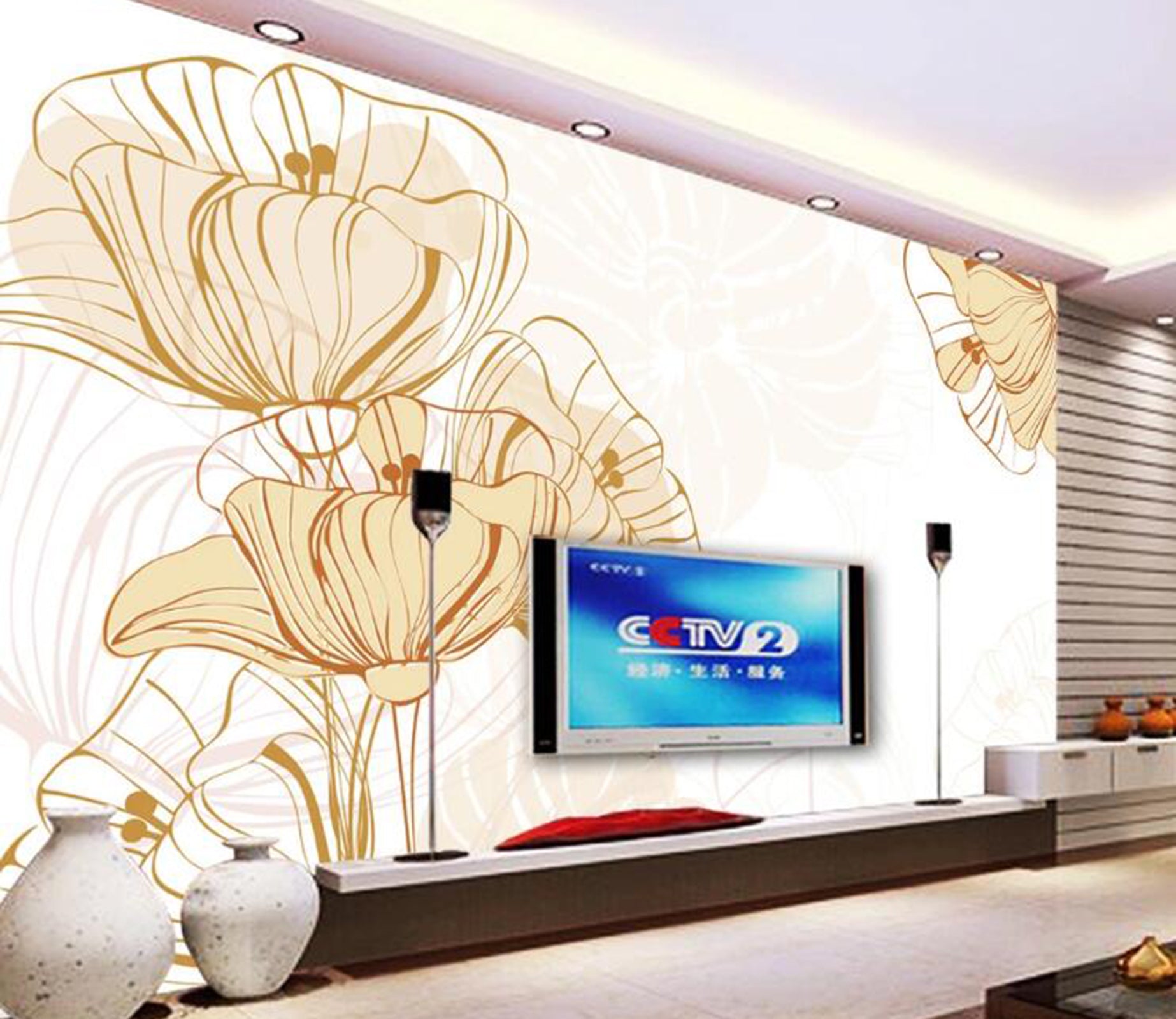 3D Petal Line WC05 Wall Murals Wallpaper AJ Wallpaper 2 