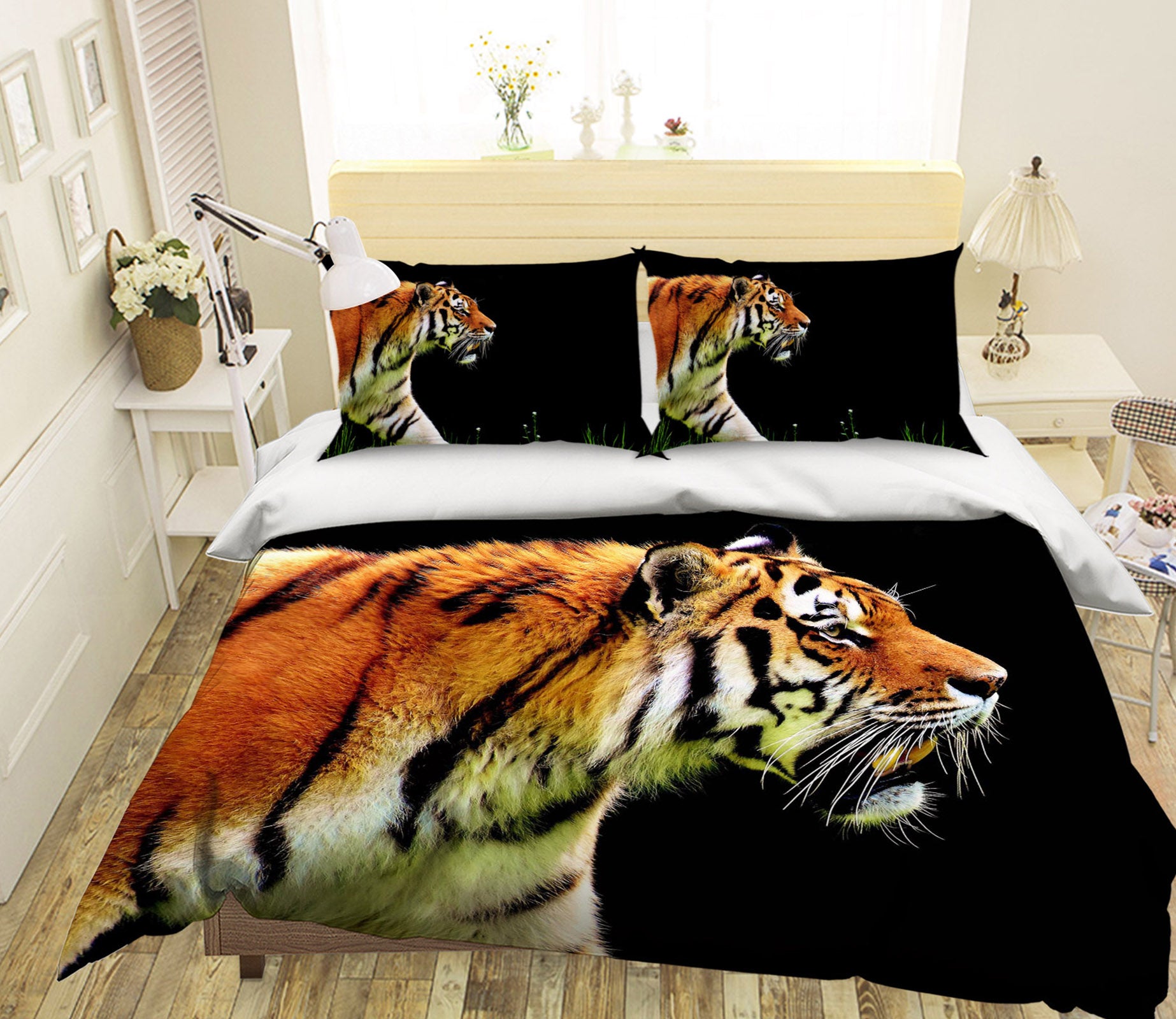 3D Fierce Tiger 1949 Bed Pillowcases Quilt