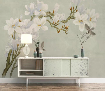 3D White Flowers WC09 Wall Murals Wallpaper AJ Wallpaper 2 