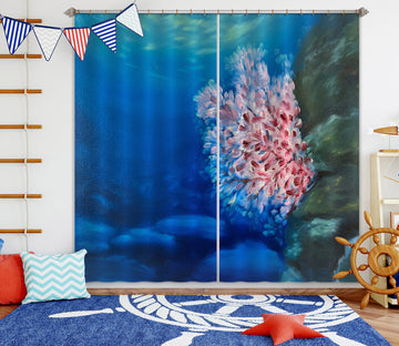 3D Sea Pink Coral 9779 Marina Zotova Curtain Curtains Drapes
