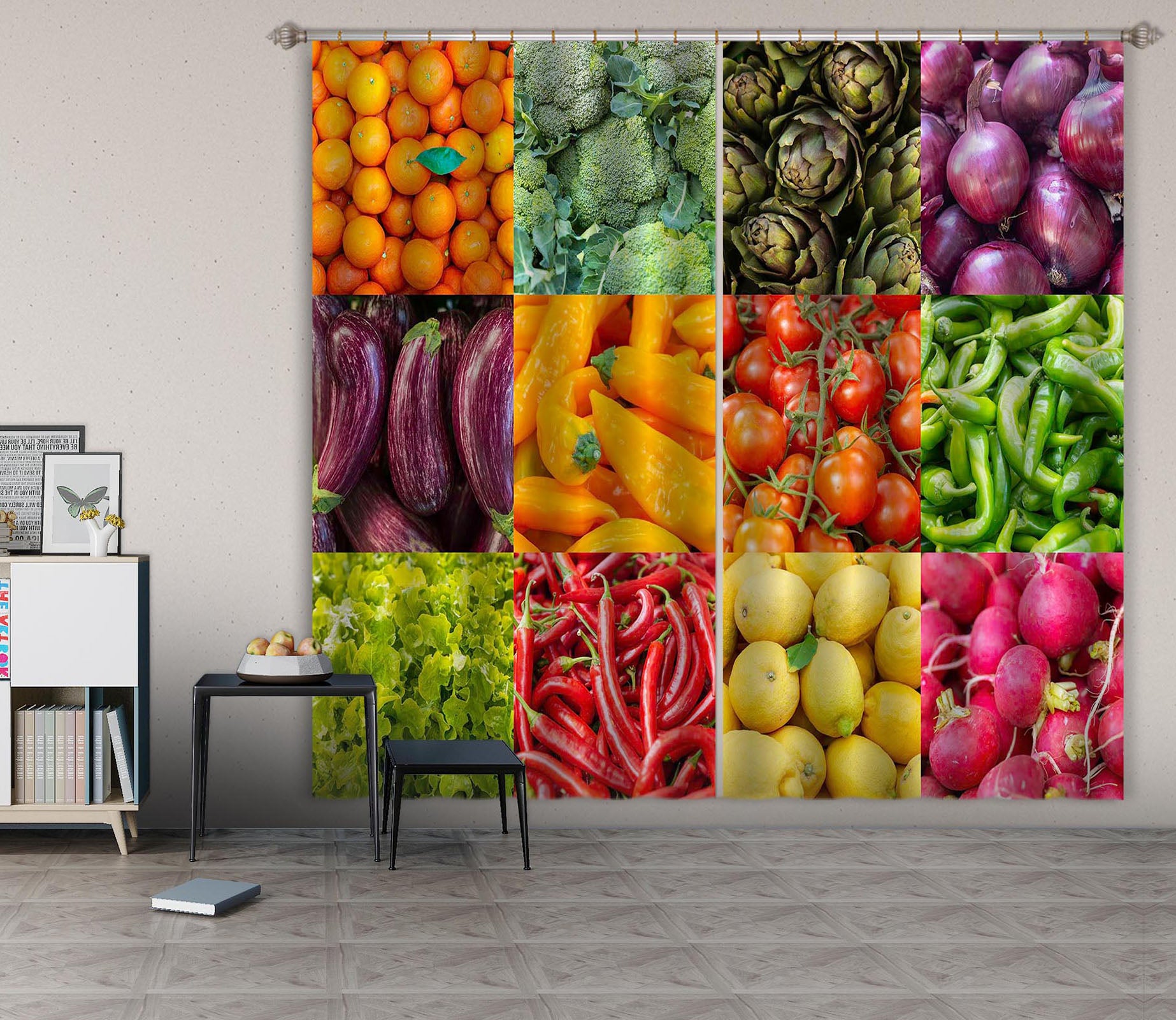 3D Vegetable And Fruit 024 Assaf Frank Curtain Curtains Drapes