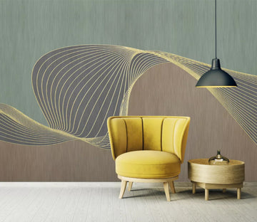 3D Golden Curve WC2672 Wall Murals
