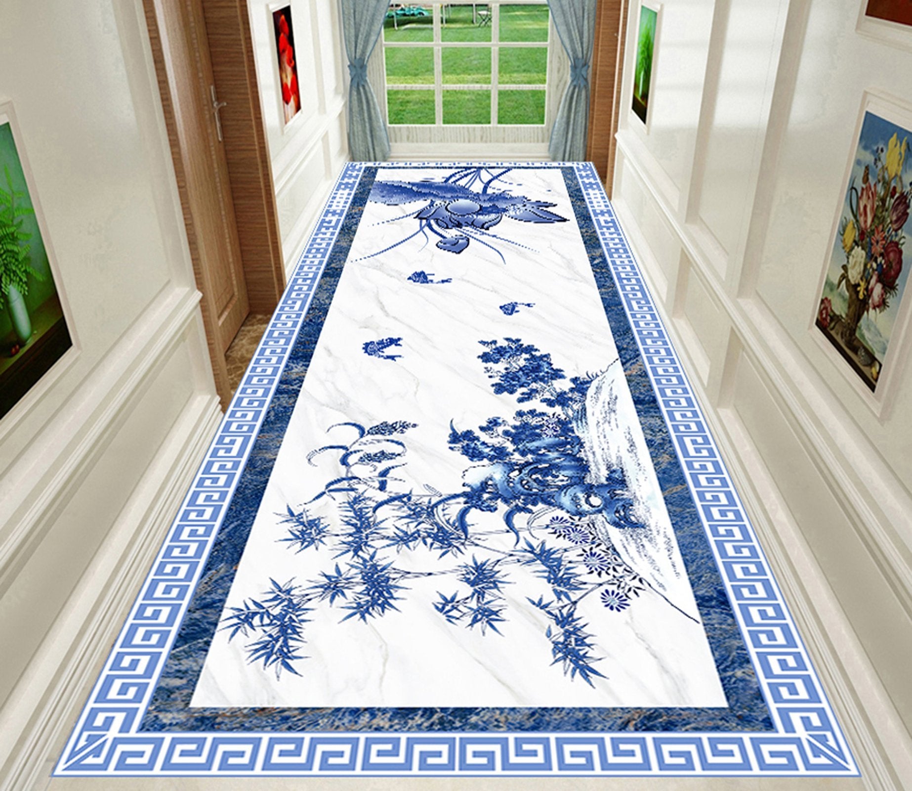 3D Cyan Pattern WG733 Floor Mural Wallpaper AJ Wallpaper 2 