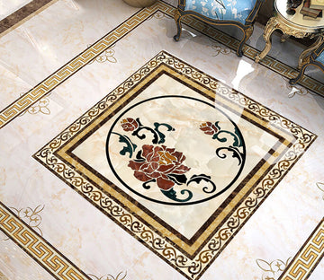 3D Round Rose WG686 Floor Mural Wallpaper AJ Wallpaper 2 
