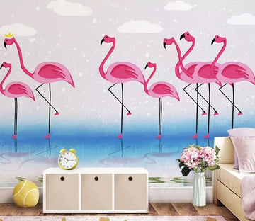3D Pink Flamingo 534 Wall Murals Wallpaper AJ Wallpaper 2 