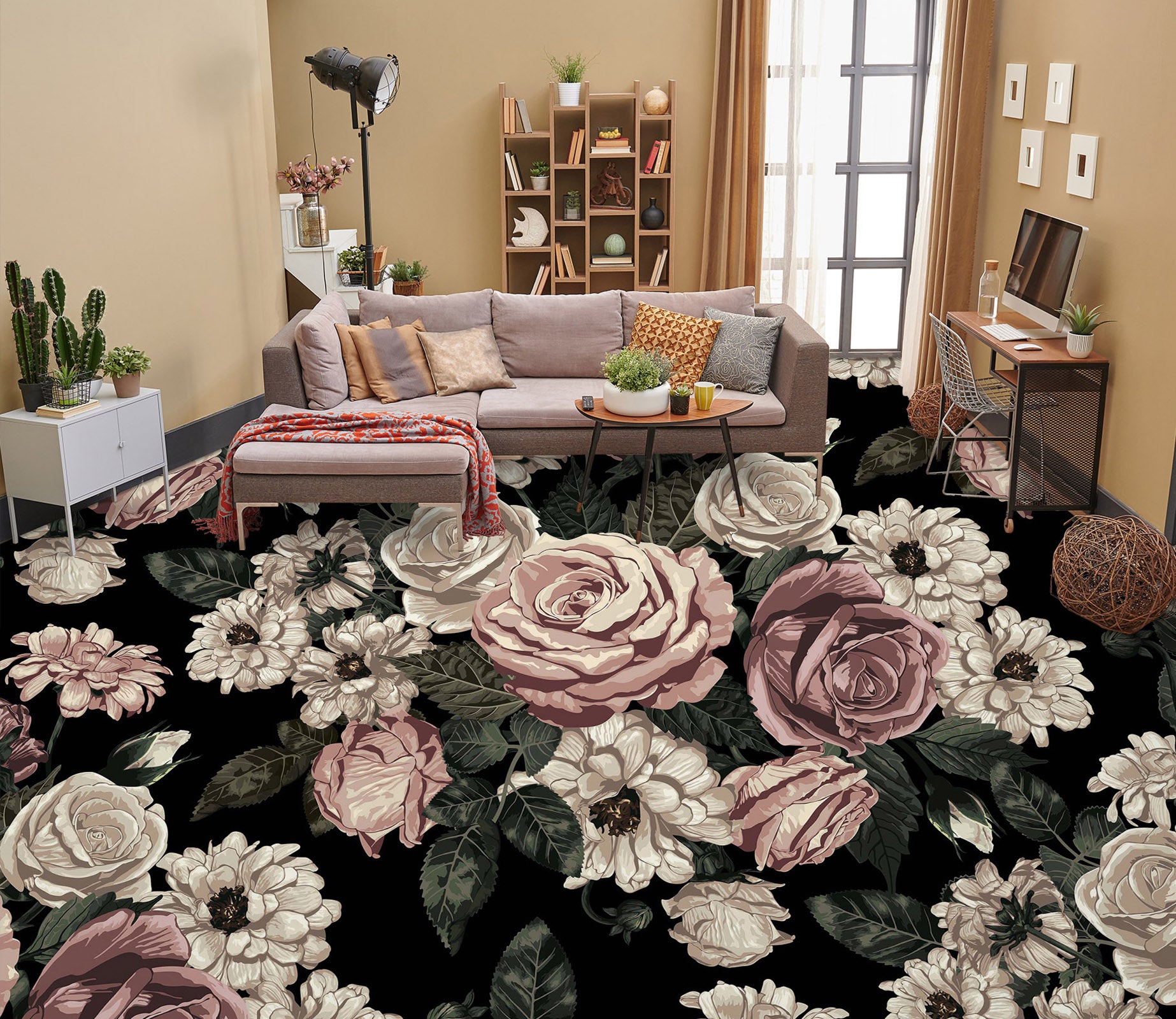 3D Time Art Flowers 1222 Floor Mural  Wallpaper Murals Self-Adhesive Removable Print Epoxy