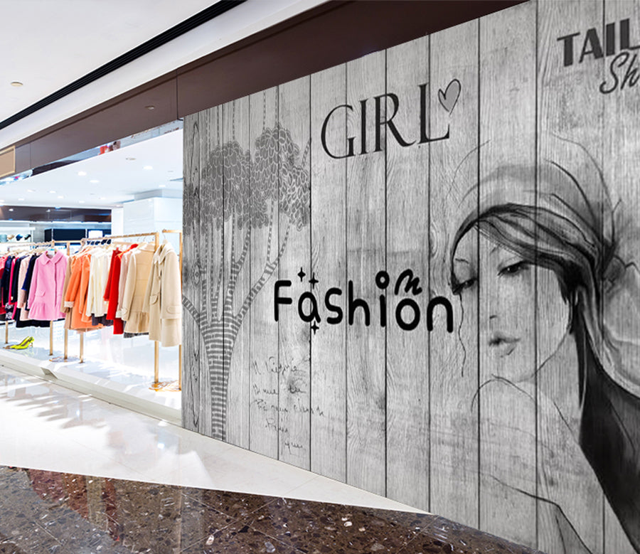 3D Girl Tree 1602 Wall Murals