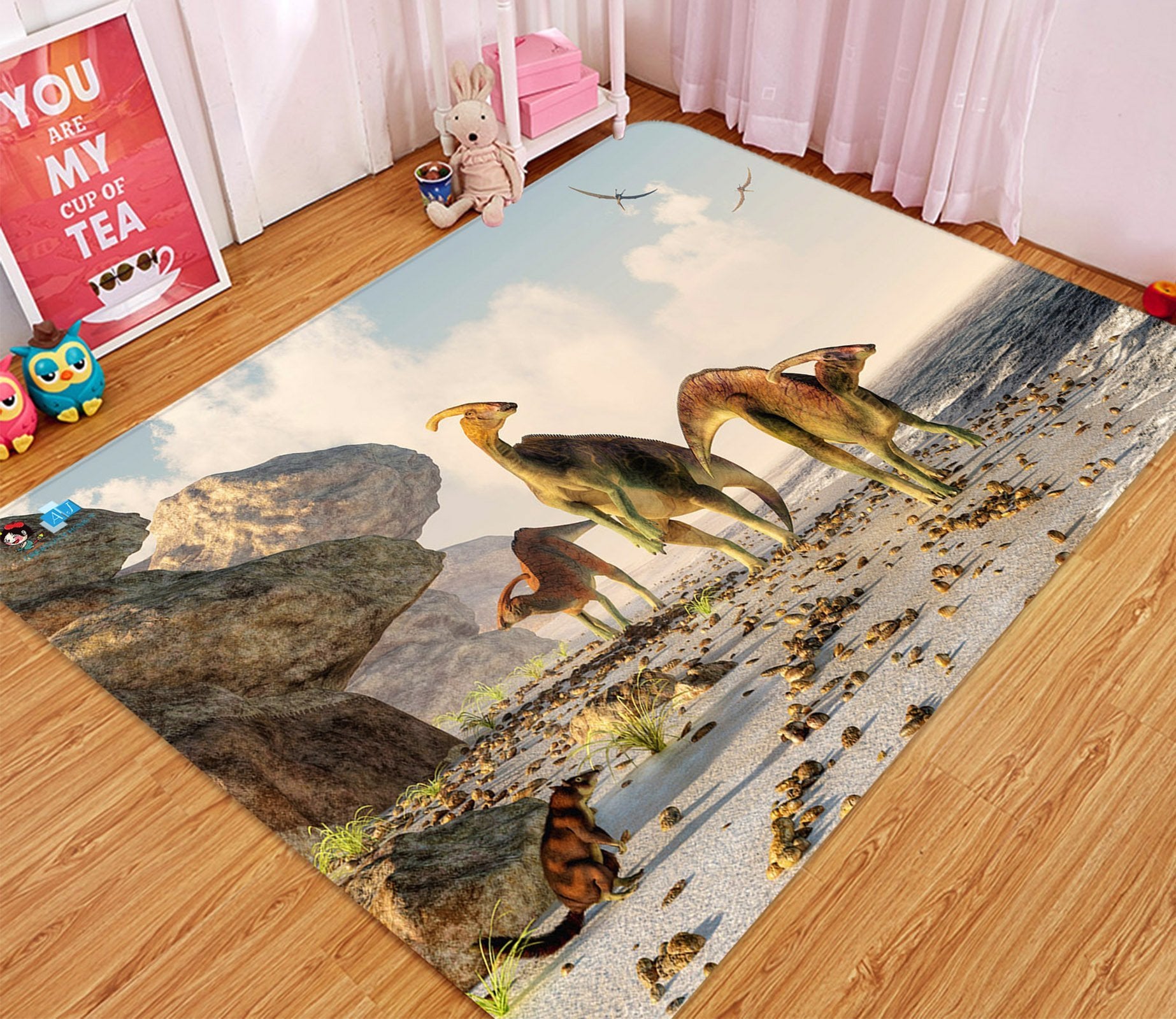 3D Seaside Dinosaur 82 Non Slip Rug Mat Mat AJ Creativity Home 