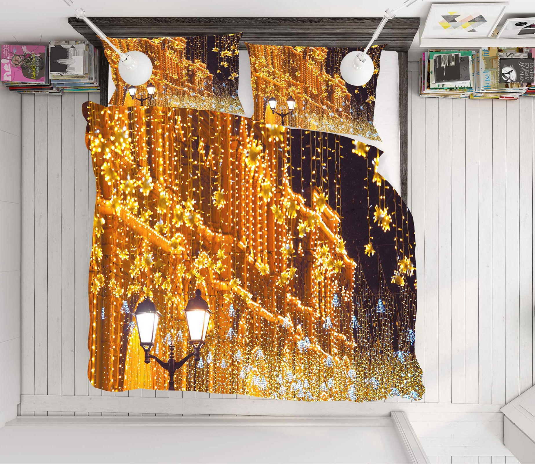 3D String Lights 52164 Christmas Quilt Duvet Cover Xmas Bed Pillowcases