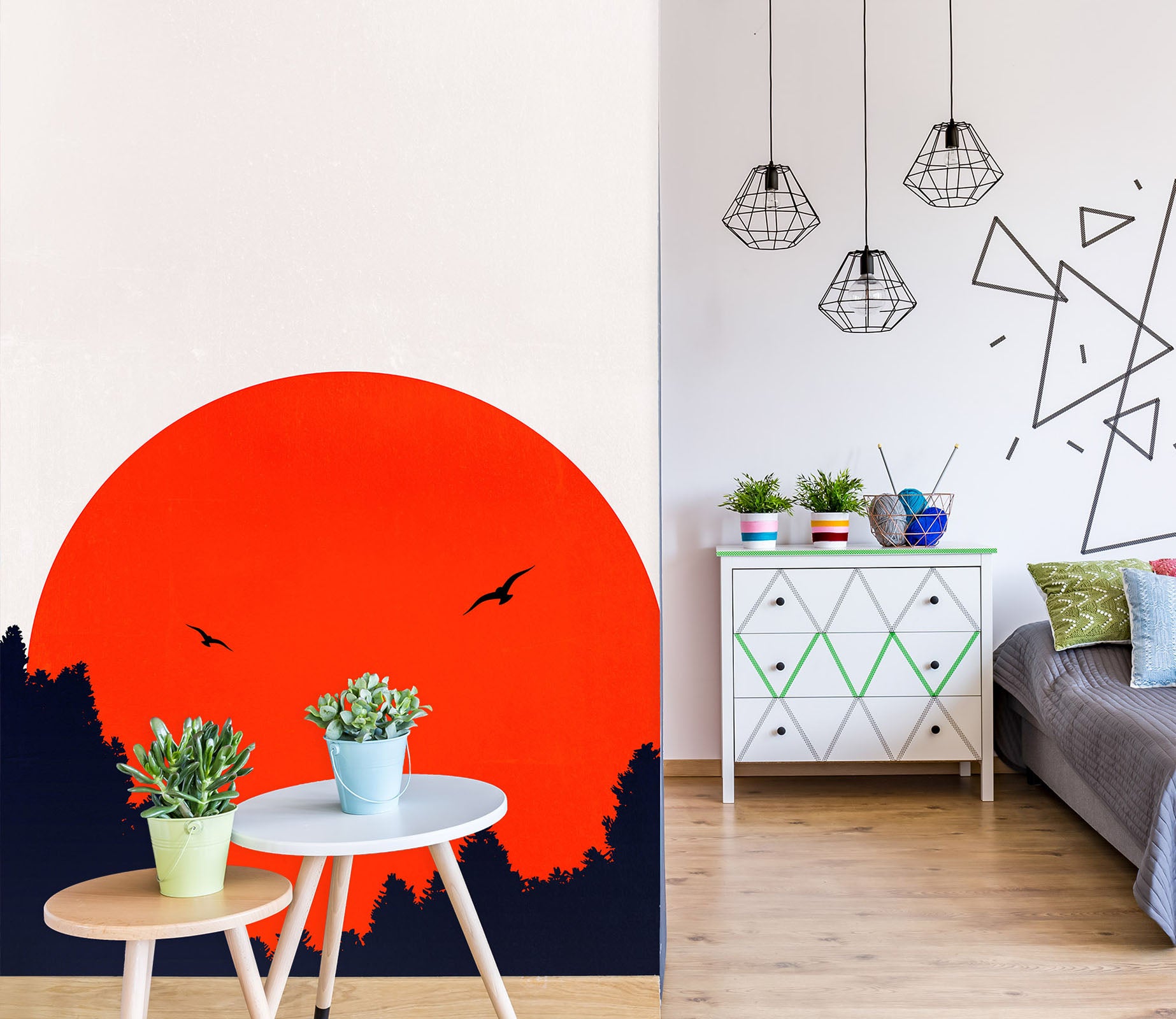 3D Red Sun 1533 Boris Draschoff Wall Mural Wall Murals