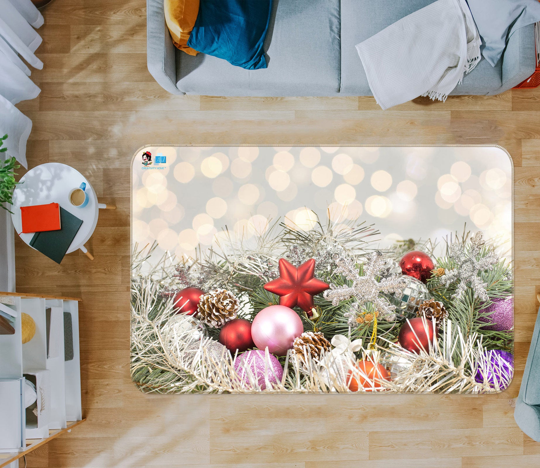 3D Branch Aperture 56115 Christmas Non Slip Rug Mat Xmas