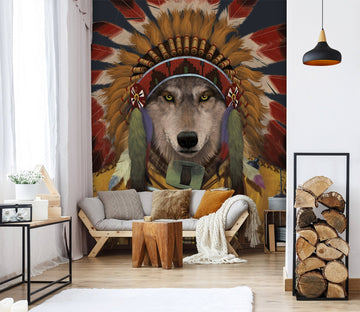 3D Wolf Spirit Chief 1573 Wall Murals Exclusive Designer Vincent Wallpaper AJ Wallpaper 