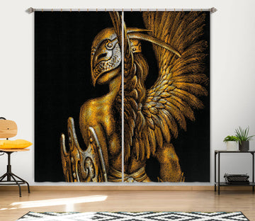 3D Wing Mask Man 7207 Ciruelo Curtain Curtains Drapes