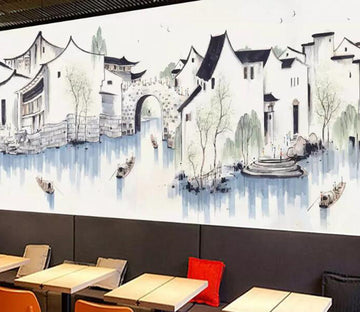 3D Jiangnan Water Township WG25 Wall Murals Wallpaper AJ Wallpaper 2 