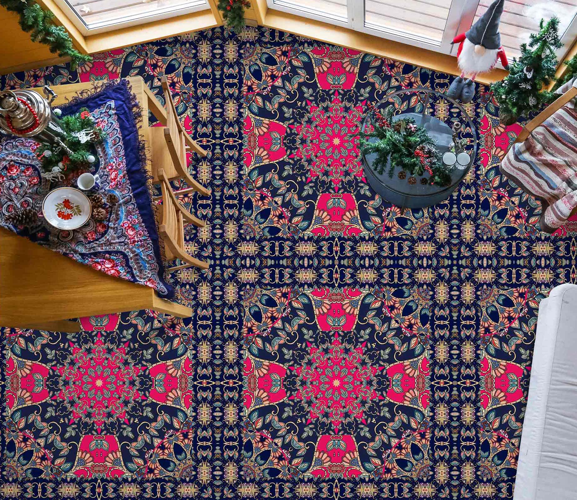 3D Delicate Pink Pattern 1311 Floor Mural  Wallpaper Murals Self-Adhesive Removable Print Epoxy