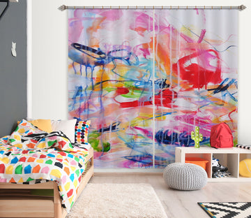 3D Colorful Graffiti 2398 Misako Chida Curtain Curtains Drapes