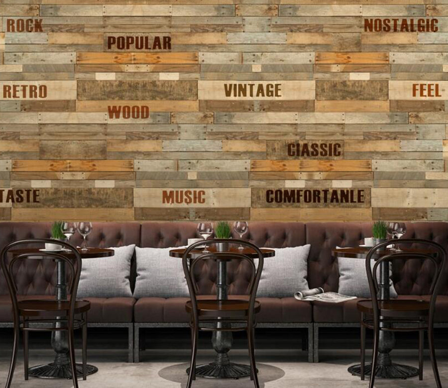 3D Wood Grain Letters 522 Wall Murals