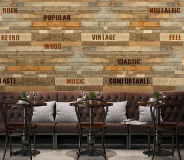 3D Wood Grain Letters 522 Wall Murals