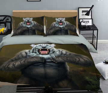 3D Tigerilla White Tiger Version 090 Bed Pillowcases Quilt Exclusive Designer Vincent