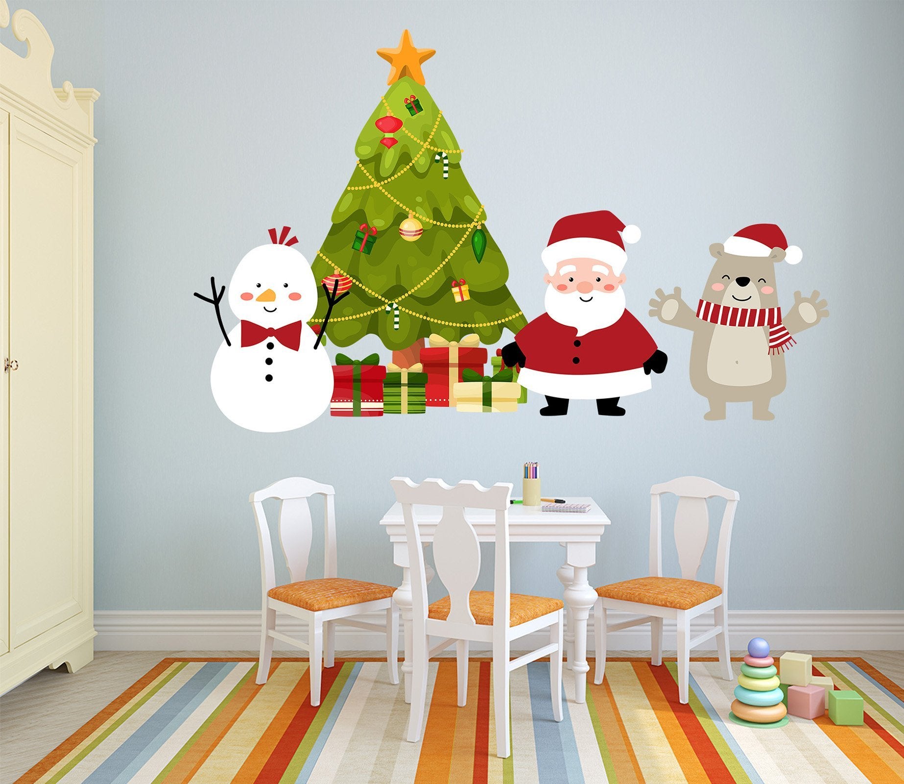 3D Wonderful Christmas 1 Wall Stickers Wallpaper AJ Wallpaper 