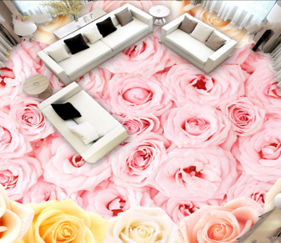 3D Flowers Clustered 0230 Floor Mural  Wallpaper Murals Rug & Mat Print Epoxy waterproof bath floor