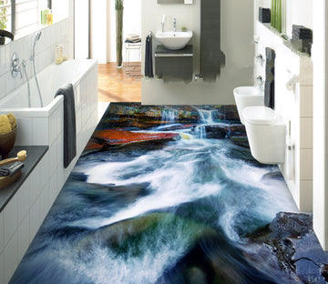 3D Tumbling Blue Waves 423 Floor Mural  Wallpaper Murals Rug & Mat Print Epoxy waterproof bath floor