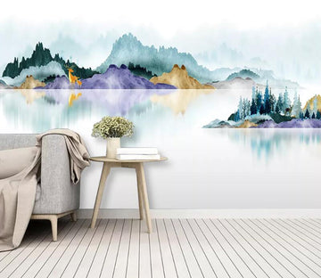 3D Color River Mountain WC03 Wall Murals Wallpaper AJ Wallpaper 2 