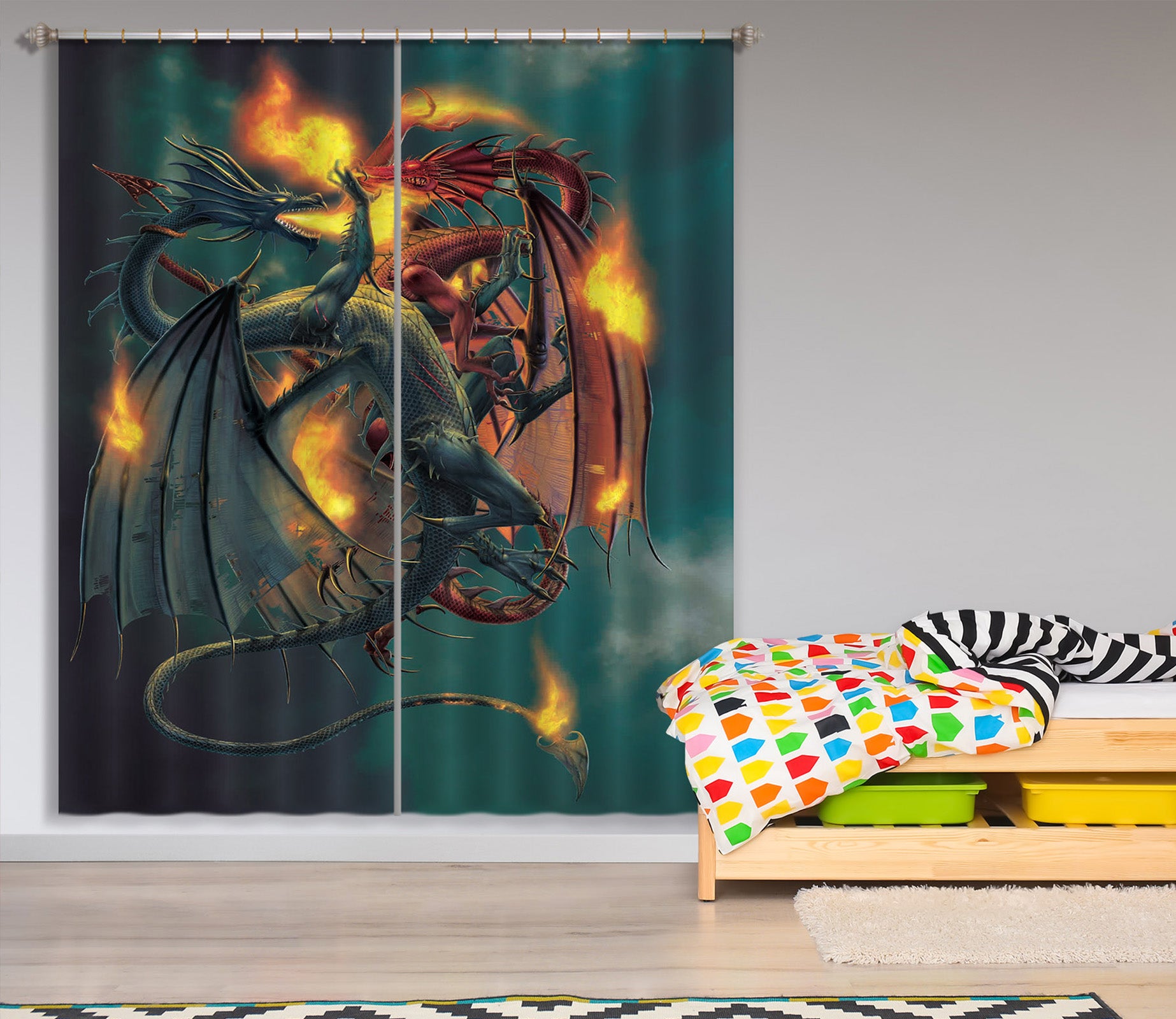 3D Clash Of The Titans 023 Vincent Hie Curtain Curtains Drapes