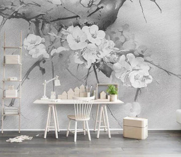 3D White Flowers 257 Wall Murals Wallpaper AJ Wallpaper 2 