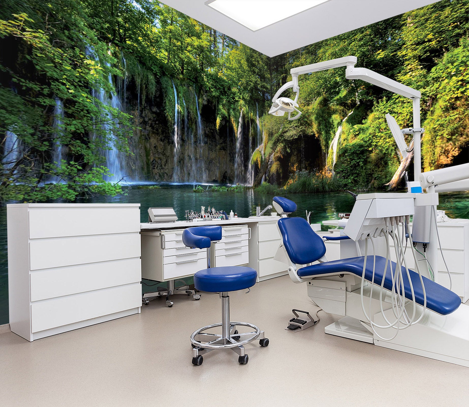 3D Waterfall Lake 047 Wall Murals