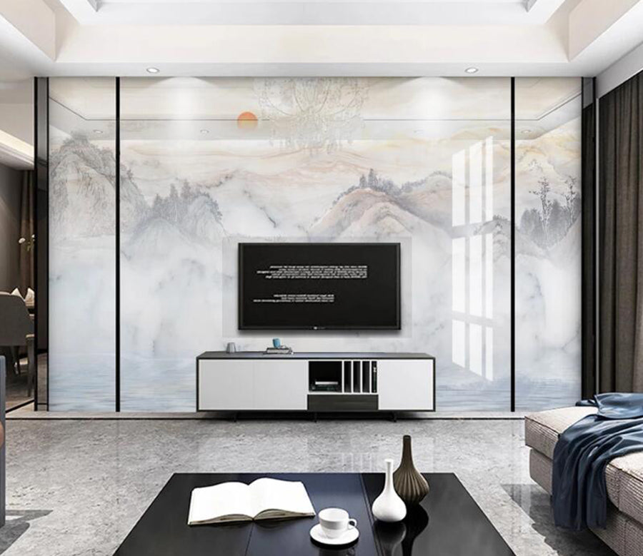 3D Misty Mountain 853 Wall Murals