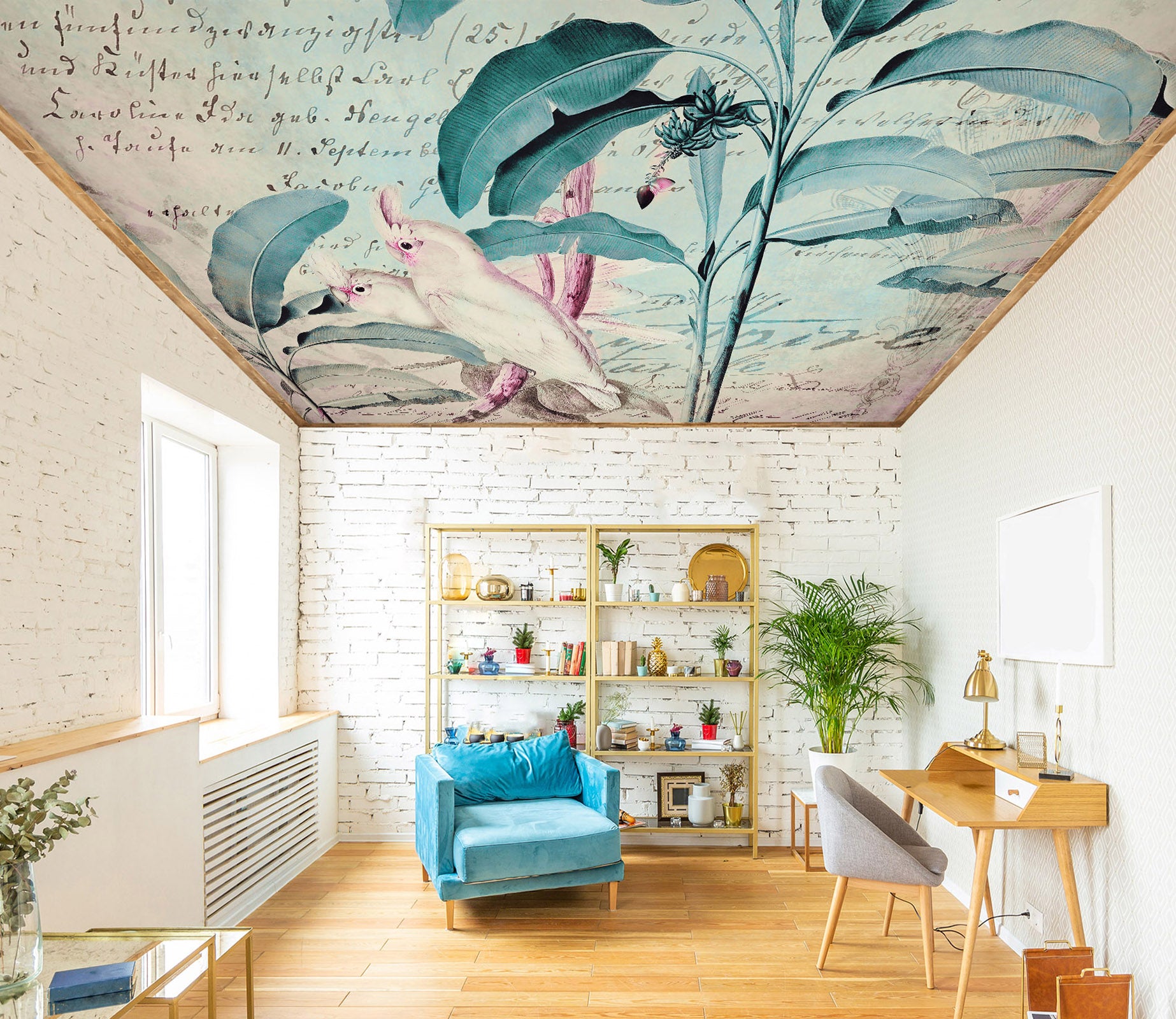 3D Leaf Bird 5263 Andrea Haase Ceiling Wallpaper Murals