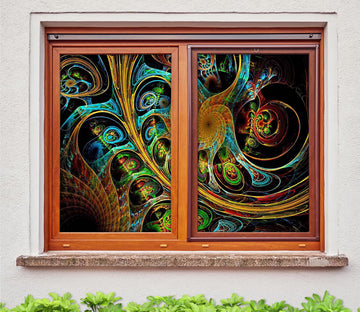 3D Abstract Art 315 Window Film Print Sticker Cling Stained Glass UV Block