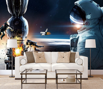3D Rocket Launching WC066 Wall Murals