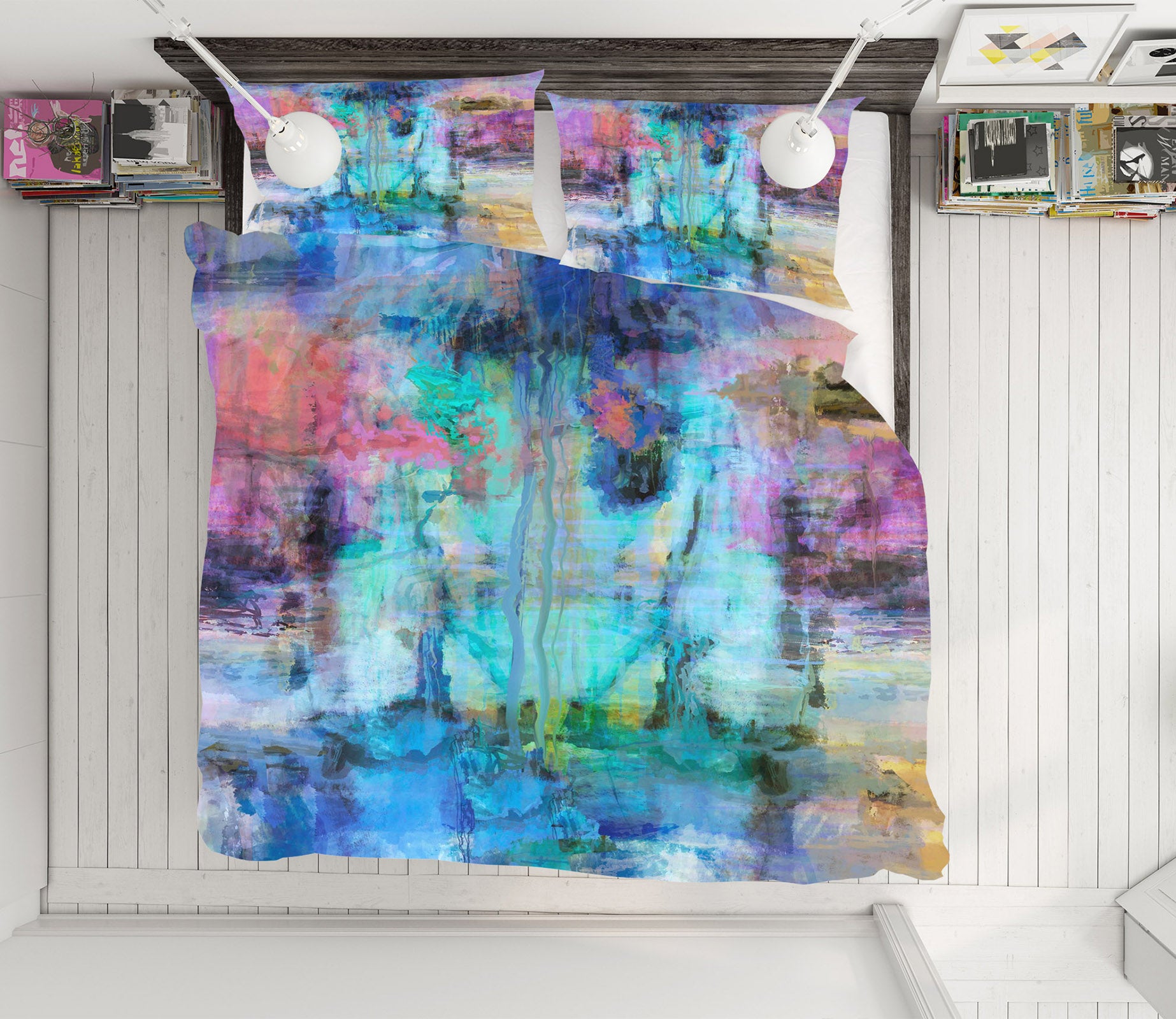 3D Green Purple Pattern 1024 Michael Tienhaara Bedding Bed Pillowcases Quilt