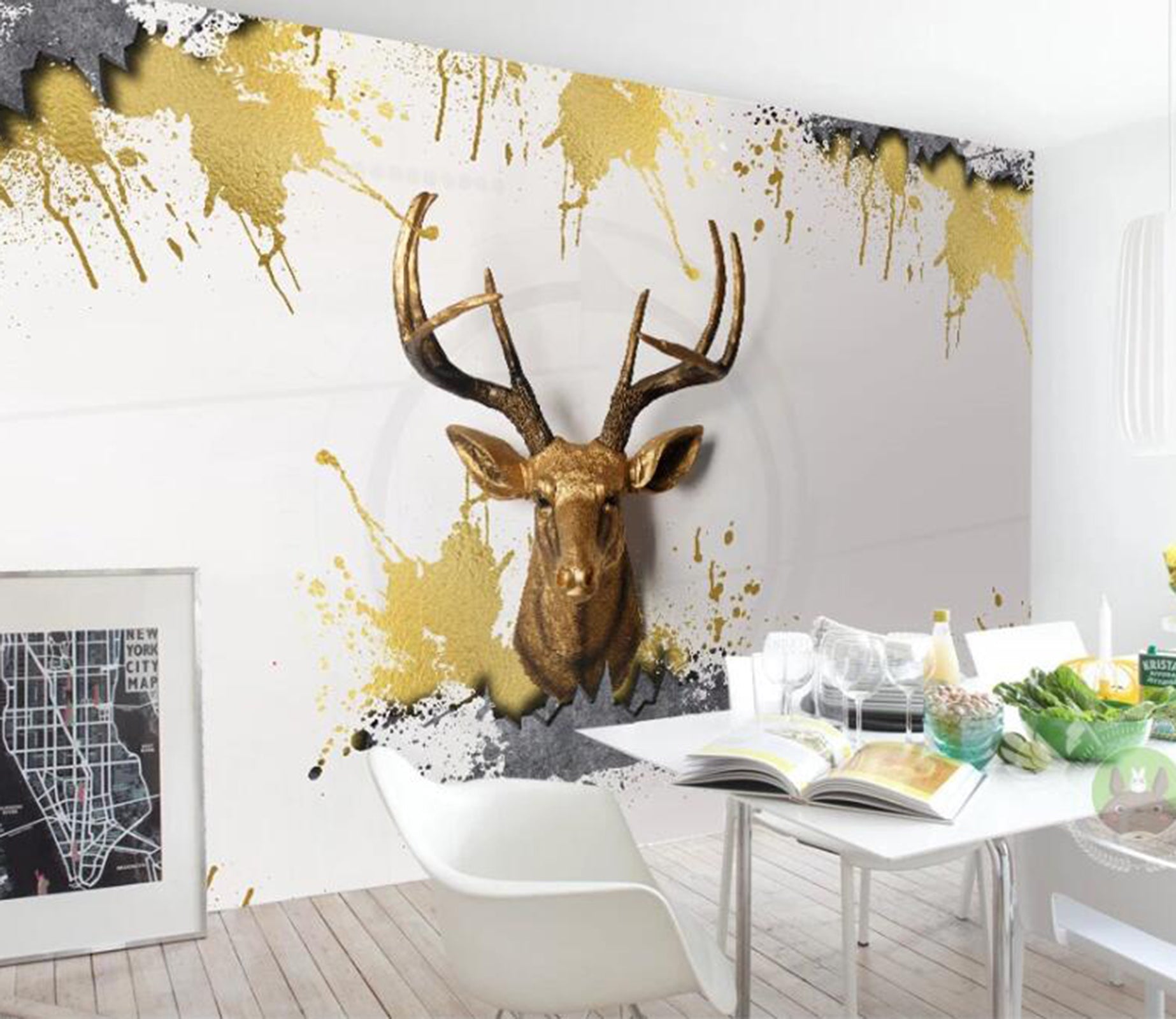 3D Elk Head WC28 Wall Murals Wallpaper AJ Wallpaper 2 