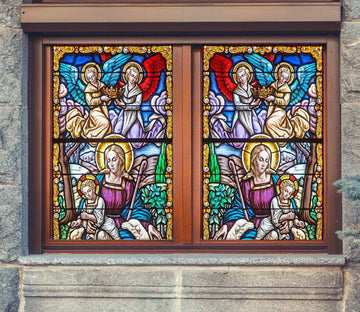 3D Color Angel Wings 144 Window Film Print Sticker Cling Stained Glass UV Block