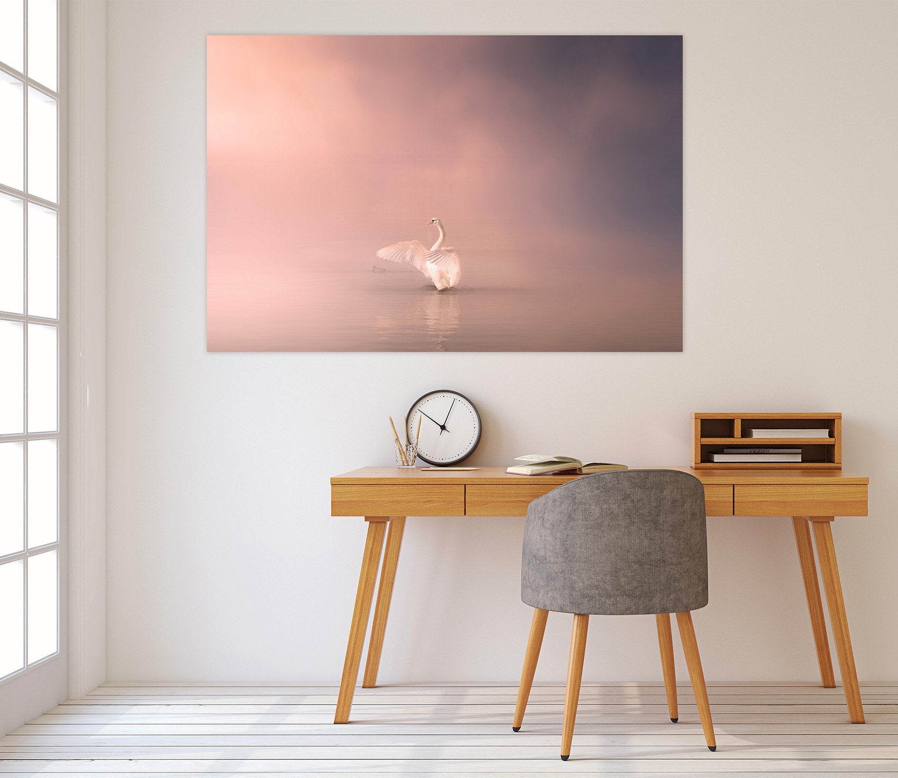 3D Swan Fog 123 Animal Wall Stickers Wallpaper AJ Wallpaper 2 