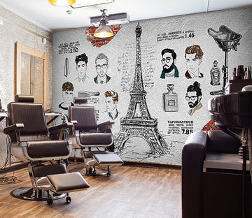 3D Fashion Style 1410 Barber Shop Wall Murals