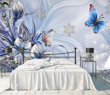 3D Flower Butterfly 1709 Wall Murals