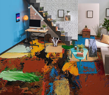 3D Brown Paint Pattern 9922 Allan P. Friedlander Floor Mural  Wallpaper Murals Self-Adhesive Removable Print Epoxy