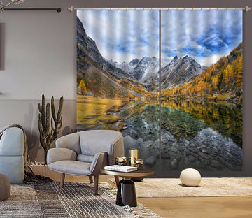 3D Forest Lake 047 Marco Carmassi Curtain Curtains Drapes