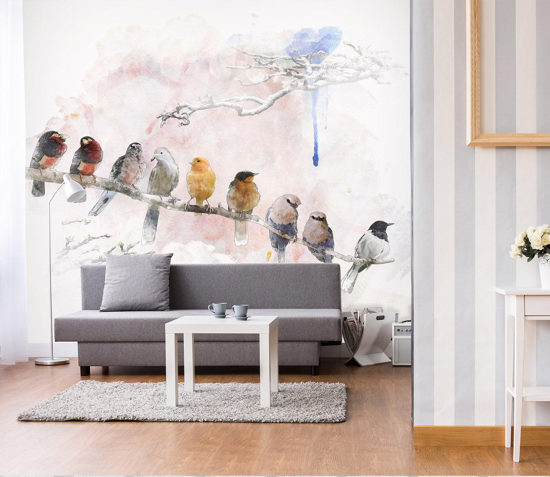 3D Sparrow On Branch 57194 Wall Murals